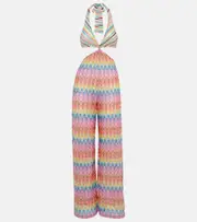 [Missoni] Missoni Zigzag cotton-blend lamé jumpsuit AU 16 multicoloured