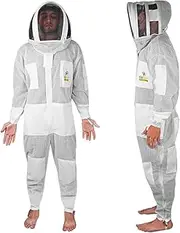 OZBEE Beekeeping Suit Premium 3 Layer Mesh Ultra Cool Ventilated Hoodie Veil Beekeeping Protective Gear Costume (3XL)