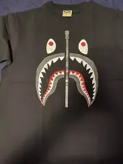 A Bathing Ape BAPE ABC black Shark Silver Zipper shirt size L NEW