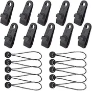 10Pcs Heavy Duty Multipurpose Thumb Screw Tarp Clip Set with Thumb Screw Tent Tarpaulin Clamps for Holding Up Tarp Cover/942 (Color : Black)