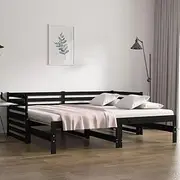 Bedroom Furniture Pull-Out Day Bed Without Mattress Black 2X(90x190) cm