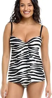 [Skye] Women's Standard Myra Drape Front Bandeau Tankini Top Swimsuit