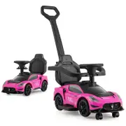 Costway Maserati Licensed Kids Ride on Push Car Sliding Walking Scooter Toy Pink