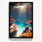 Pixel Art Poster - Colossal Reef (8 Bit Psychedelic Trippy Video Game Print)