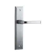 Iver Annecy Door Lever Handle on Stepped Backplate Brushed Chrome