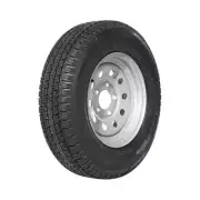 New Taskmaster 13" 6 ply Radial Trailer Tire/Wheel ST 175/80R13 5X4.5 Silver Mod