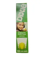 Vintage Dixie 3oz Bath Cups 100 Count 1974 Green Floral Peacock NEW Sealed Box
