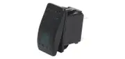SPST Green Illuminated IP66 boat style flat rocker switch