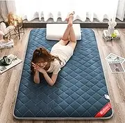 Futon Mattress, Portable Sleeping pad, Soft and Breathable Portable roll-up Mattress, Thick Folding Sleeping pad for Student Dormitory Bed.(Blue,120 * 200CM)