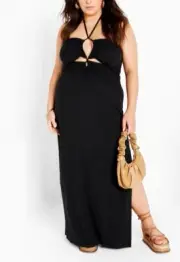 CITY CHIC Miley Maxi Dress in Black Plus Size Medium/18 NWT [RRP $129.95]