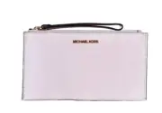 NWT Michael Kors Ballet Pink pebble leather zip top wristlet/clutch wallet