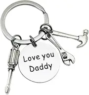 [Aljurde] Keychain,Fathers Day Birthday Gifts for Father Dad, with engraving 'LOVE YOU Daddy' for Best Dad Daddy Christmas Presents for Father Man's keychain