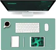 K KNODEL Leather Desk Mat, Office Desk Pad, Large Mouse Pad, Keyboard Pad, Computer and Laptop Mat for Desk, Desk Protector, Desktop Mat for Writing, Desk Blotter and Cover (60x35cm, Green)