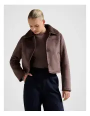 [Forever New] Tash Shearling Jacket in Brown