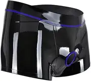 [Kangxinsheng] Men's Latex Boxer Shorts, Latex Briefs with Holes, Men's Briefs Made of Natural Rubber, Cosplay Costume, Club Wear
