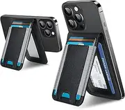 [ExtreLife] 2-in-1 Magsafe Wallet, Up-Grade with iPhone Wallet and Adjustable Stand, Open ID Window, Magnetic Wallet for iPhone 15/14 Pro Max/14 Pro/14/14 Plus/13/12 Series, 9 Cards Holder, Vegan Leather, Black