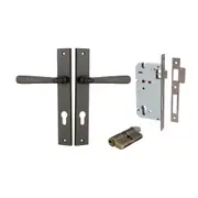 Iver Copenhagen Door Lever on Rectangular Backplate Entrance Kit Key/Key