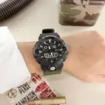 【CASIO 卡西歐】G-SHOCK 軍事風格 雙顯 大錶殼 防水200米 橡膠手錶 黑X橄欖綠 53MM(GA-710TU-1A3)