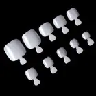 500Pcs False Fake Artificial Toe Nails Tips French Foot Tips Toenail Manicur _pw