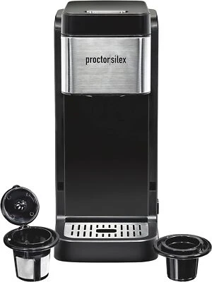 Proctor Silex Single-Serve Coffee Maker Compatible with Pod Packs and Grounds,