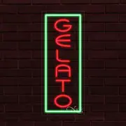 NEW "GELATO" w/BORDER VERTICAL 30x12 INCH LED FLEX WINDOW/WALL INDOOR SIGN 31560