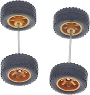 1 Pair Scale Rc Car Replacement Wheels Tires for Vehicles Easy Installation Resistance for Customizing Remote Control Cars Golden