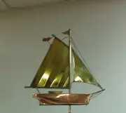 Sail boat weathervane,copper/brass 3d/ TOP ONLY,,,FITS over a 3/8'' top rod
