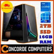 Intel Core i7 Computer 16GB RAM 2TB SSD Gaming Home & Office Desktop PC System
