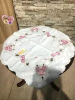 60X60CM古典工藝 花團錦簇簍空繡花桌巾沙發巾桌墊桌巾正方巾圓桌巾/居家佈置/多用巾/蓋布【築巢傢飾】