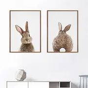 Children's Room Pictures, Set of 2, Premium Rabbit Poster Set, Wall Pictures, Decorative Pictures, Children's Room, Girls and Boys, Baby Room Decorative Wall Poster (40 x 5