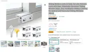 Sliding Window Locks (4 Sets), Security Window Locks with Keys, Adjustable Alumi