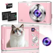 4K Digital Camera, 48MP Autofocus Compact Kids Camera with Dual Camera, 16X D...