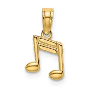 14K Yellow Gold Double Notes Charm