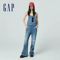 在飛比找momo購物網優惠-【GAP】女裝 牛仔吊帶褲-淺藍色(477877)