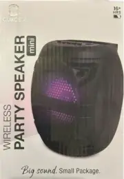 Quikcell Party Beat Power Wireless Portable Led Speaker 7” Black New