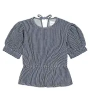 [The New Society] The New Society Ventura striped denim top Y 8 blue