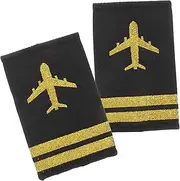 [CATIEBYE] Pilot Epaulets Soft Shoulder Boards for Uniform Aviation Epaulettes Airline Pilot Shoulder Pad Set