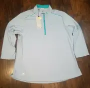 ADIDAS Women's Size XL Climacool Formotion 1/4 Zip Sea Blue Running Pullover NWT