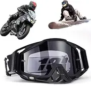 Motocross Goggles Windproof Dustproof Motocross Goggles Ski Goggles Dirt Bike Cross Goggles Anti Fog UV Ski Goggles Off Road Racing Driving Glasses for Cycling Cross Country Racing ATV UTV Black Grey
