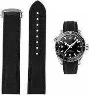 [FOUUA] Watch Strap 22 mm 20 mm for Omega Compatible with Omega Watch Strap Silicone and Canvas Folding Clasp Suitable for Omega [SpeedMaster] [Seamaster] [De Ville]