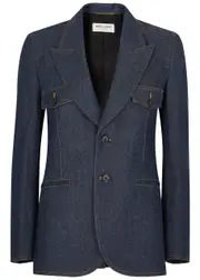 Yves Saint Laurent Blue Denim Blazer - 8 8