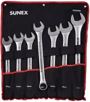 Sunex Tools 9707MA Jumbo Metric Combination Wrench Set, 7Pcs, Includes Roll-Case