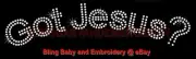 2 Rhinestone Iron On Heat Press Transfer Hotfix Got Jesus? Bling 10" x 2.5"