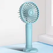 Three-Blade Handheld Fan, Rechargeable Battery Powered, Strong Wind, Mini Handheld for Outdoor and Home (blue)