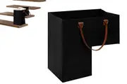 Stair Basket Durable Felt Step Storage Organizer with Handle for Home Office Decor-Dark Grey