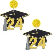 [SKYFUN] Graduation Earrings for Women Girls, Acrylic Graduation Cap Earrings 2024 Happy Last Day of School Graduation Drop Dangle Earrings for Teacher Students Graduation Back to School Jewelry Gifts