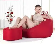 ZLYTQZHGBHD Creative Lazy Sofa, Bean Bag Tatami Single Sofa (Color : Red)