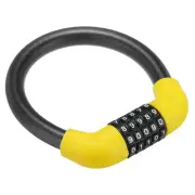 1.3 Feet Combination Bicycle Lock, 5 Digit Portable Resettable Code Lock, Yellow