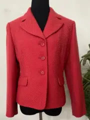NWT Ann Taylor Loft Women’s Coral 100% Wool Tweed Blazer Jacket Size 14P, $129