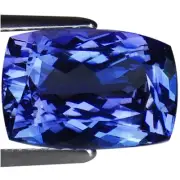 3.40 Ct A+ Natural D Block Tanzanite Medium Light Blue Violet Cushion Cut